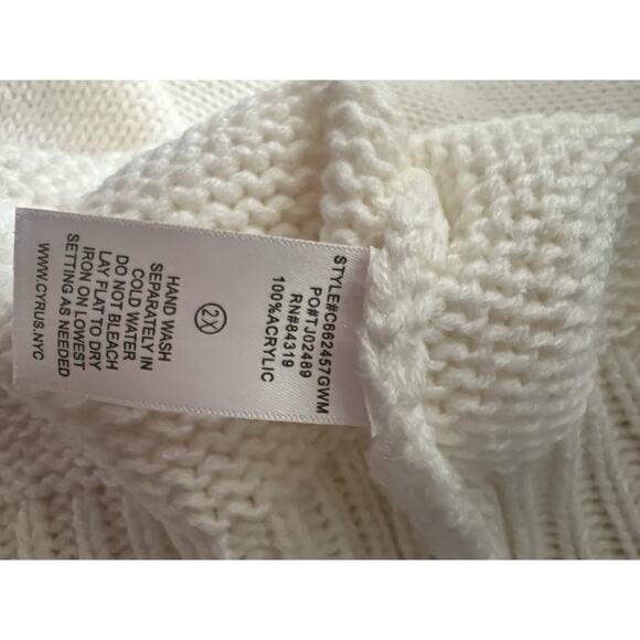 New Women’s Cyrus NYC Sweater 2X Cream Popcorn - Picture 6 of 6